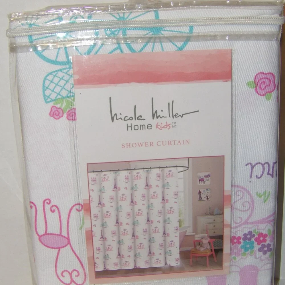 Nicole Miller Kids Shower Curtain I LOVE PARIS